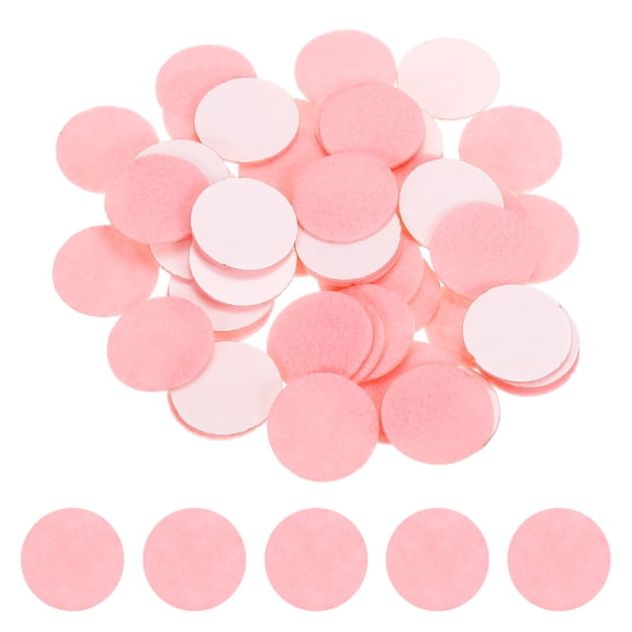 50 Pcs Adhesive Felt Circles, 1.5" Round Non-Woven Felt Pads Stickers, Pink