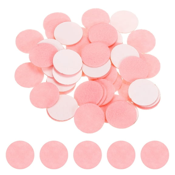 50 Pcs Adhesive Felt Circles, 1" Round Non-Woven Felt Pads Stickers, Pink