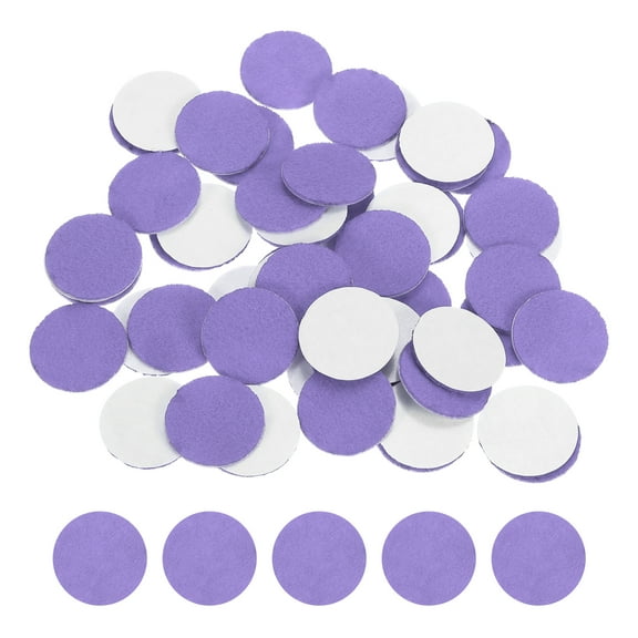 50 Pcs Adhesive Felt Circles, 3/4" Round Non-Woven Felt Pads Stickers, Light Purple