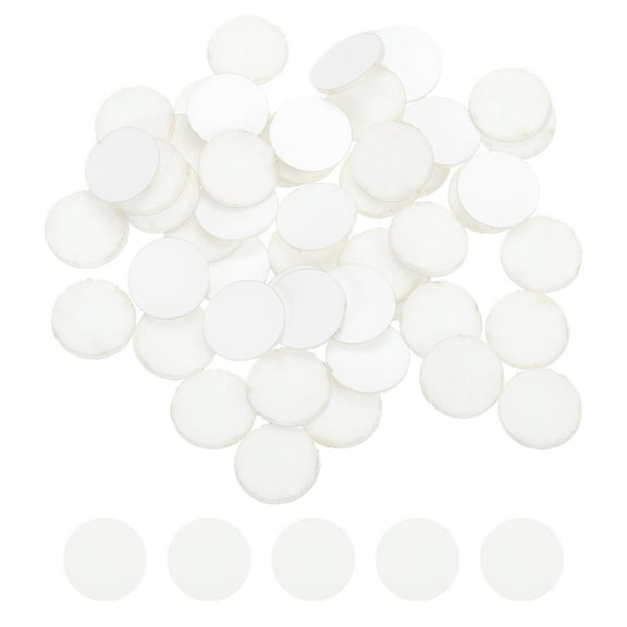 50 Pcs Adhesive Felt Circles, 3/8'' Round Non-Woven Felt Pads Stickers, White
