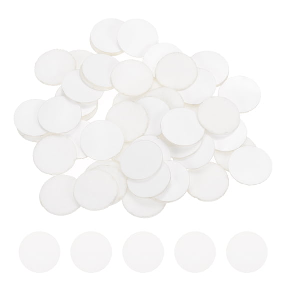 50 Pcs Adhesive Felt Circles, 9/16" Round Non-Woven Felt Pads Stickers, White
