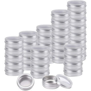 Pluokvzr 10 PCS 100ml Aluminum Tin Jars Round Metal Cosmetic Containers  with Lids Screw Top Metal Cans Sample Pots for Cream, Lip Balm, Cosmetic,  Candles, Cand 