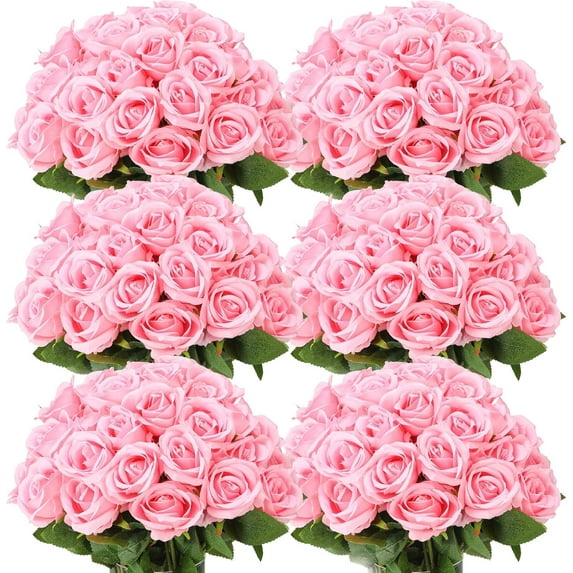 50 Pcs Artificial Rose Flower Realistic Silk Roses with Stem Bouquet of Flowers Plastic Flowers Real Looking Fake Roses for Home Wedding Centerpieces Party Decorations (Black)