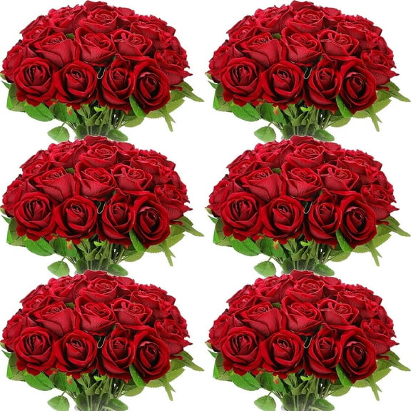 50 Pcs Artificial Rose Flower Realistic Silk Roses with Stem Bouquet of Flowers Plastic Flowers Real Looking Fake Roses for Home Wedding Centerpieces Party Decorations (Black)