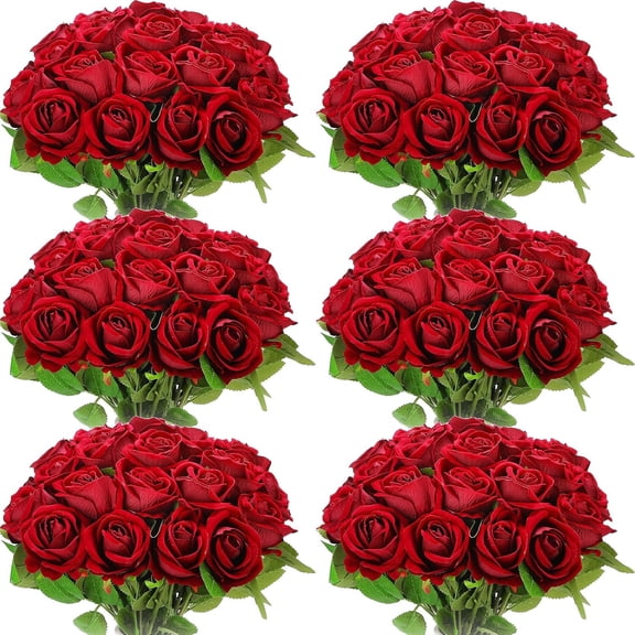 50 Pcs Artificial Rose Flower Realistic Silk Roses with Stem Bouquet of Flowers Plastic Flowers Real Looking Fake Roses for Home Wedding Centerpieces Party Decorations (Black)