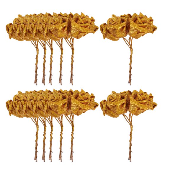 50 Pcs Simulated Wedding Flower Artificial Decor Peonies Fake Rose Petals Bride Golden