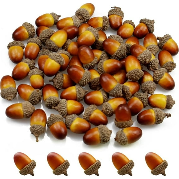 50 Pcs Artificial Wooden Acorns,Realistic Fake Acorns for Crafts,Lifelike Acorns Model with Acorn Cap,Simulate Nutty Craft Acorns,Faux Real Acorns Perfect for Fall,Christmas Decorations