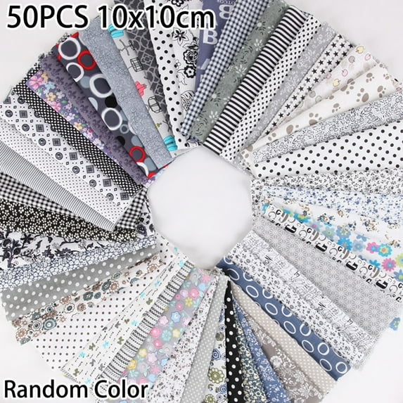 50 Pcs Assorted 10Cm*10Cm Bundle Quilt Quilting Cotton Fabric Sewing Diy Set