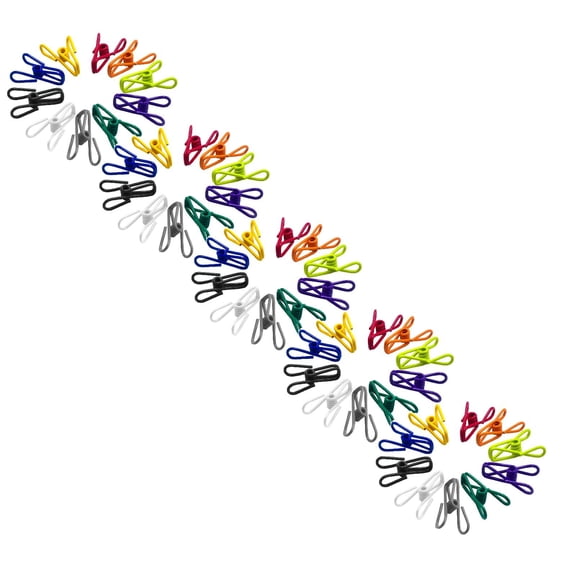 50 Pcs Assorted Chip Bag Clips Utility - Colorful Sealer for Sealing Food - Paper Holder, Clothesline Clip for Laundry Hanging, Kitchen Bags, Multipurpose Clothes Pins, 1.97", Multicolor