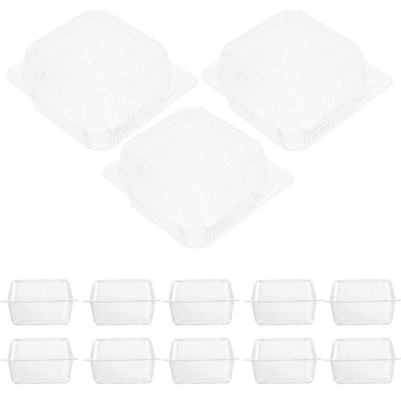 50 Pcs Baking Box The Kitchen Plastic Containers with Lids Dessert Trays Holders Boxes Cake Portable
