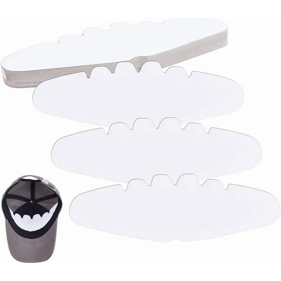 50 Pcs Baseball Caps Inserts Shapers 3.7x11.2inch White Baseball Caps Inserts Universal Cap Inner Liner Cardboard Hat Support Brim Holder