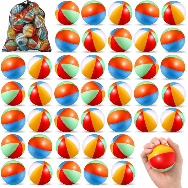 50 Pcs Beach Stress Balls 2.5 Inch Mini Beach Ball Stress Ball Relief Stress Ball Swimming Pool Game Toy Foam Sports Ball with Storage Bag for School Carnival Reward Birthday Party Walmart