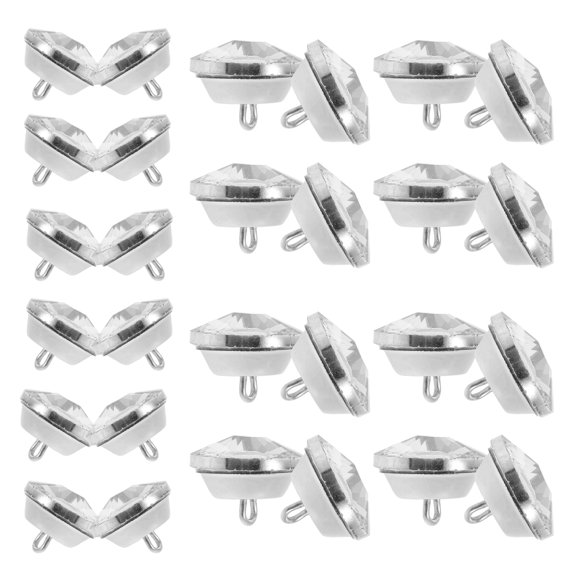 50 Pcs Bedside Crystal Buckle Small Crafting Buttons Sofa Decorative Buttons Clear Buttons DIY Acrylic Buttons