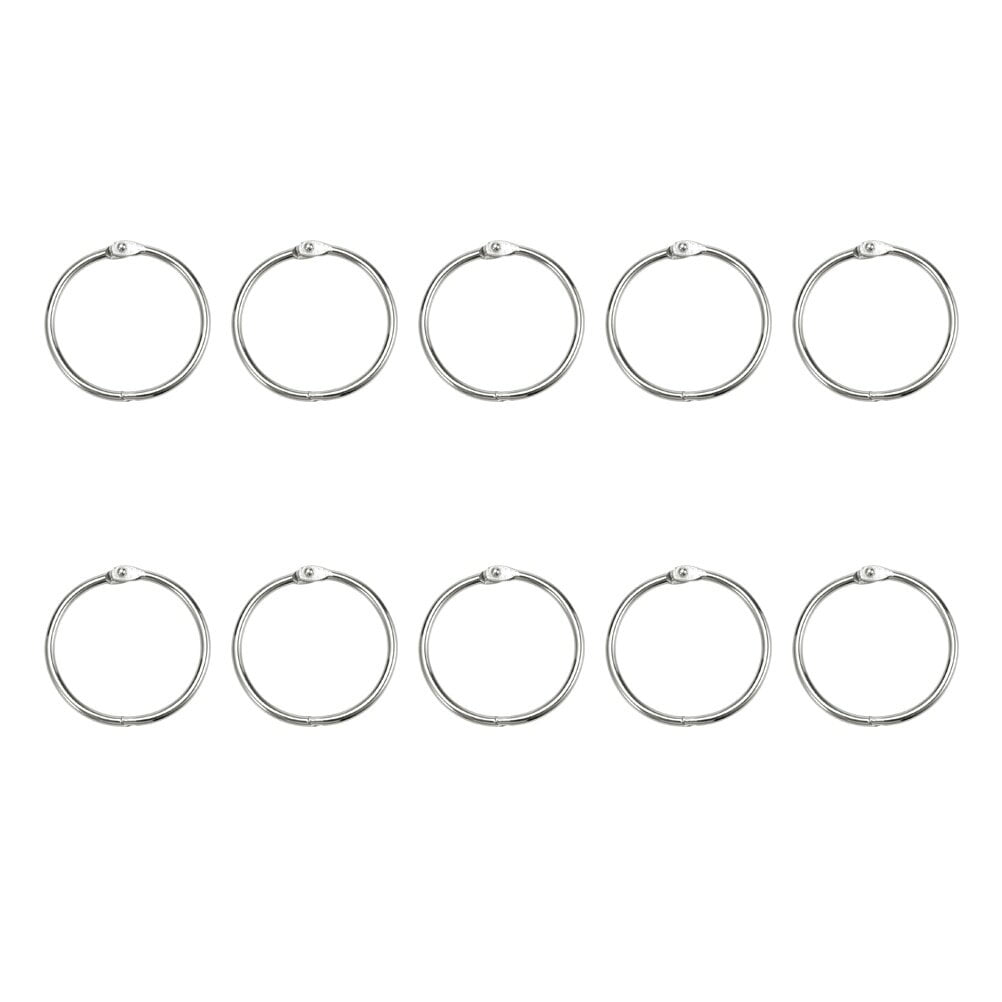 50 Pcs Binder Clips Keyrings Silver Stackable Rings Photo Clip Scrapbook Clip Loose Leaf Rings
