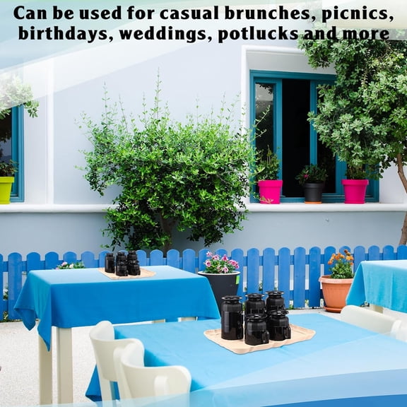 50 Pcs Black Hard Plastic Coffee Cup Tea Party Cup with Handle 8 oz Disposable Coffee Mug