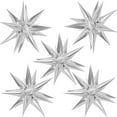 thumbnail image 1 of 50 Pcs Black Mylar Starburst Balloons, Explosion Star Foil Balloons, 12 Point Cone Spike Balloons Party Decoration Supplies for Halloween Silver, 1 of 5