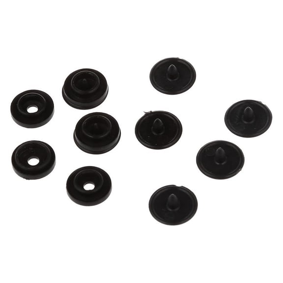 50 Pcs Black Plastic Resin Press Studs Sewing Buttons Clothing Accessories 1.1cm