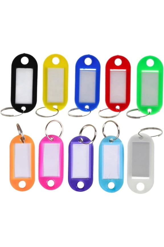 50 Pcs Blue White s Red Tags Yellow Key Tag White Key Tags Key Tags with Container Baggage Handbag Id Tags Belt Ring Pp Keychain Tag Tabs