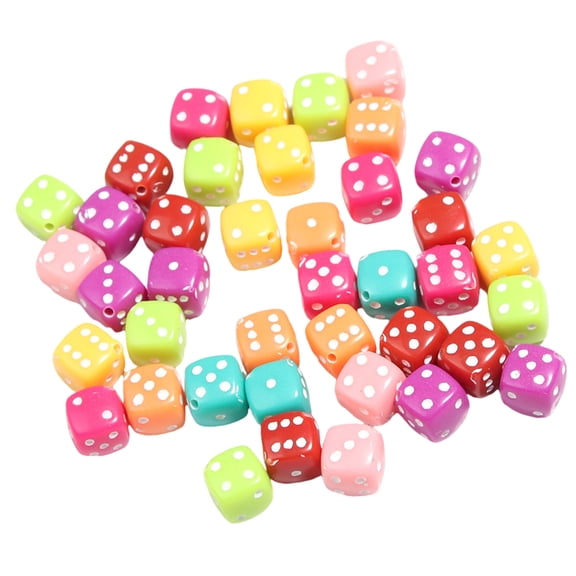 50 Pcs Board Game Dices Acrylic Dices Six Sided Dices Colorful Dices Loose Spacer Beads for Club Party