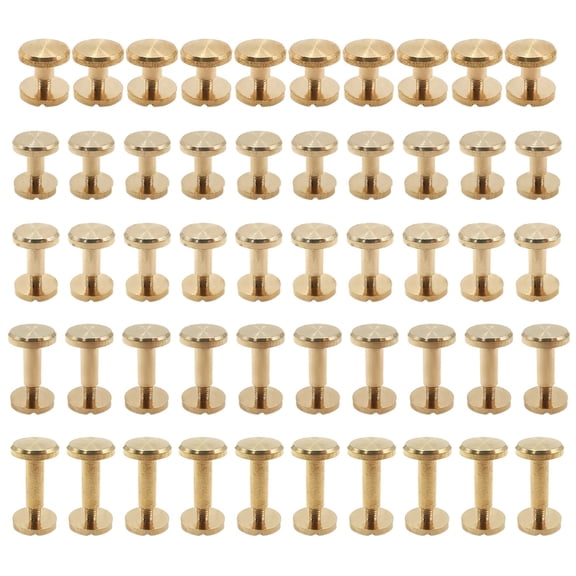 50 Pcs Brass Chicago Screws Assortment Kit, Slotted Binding Post Screw, for DIY Leather Crafts