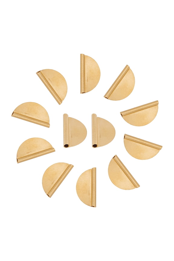50 Pcs Brass Glue-on Pendant Bails Scalloped Mat Connectors Handmade DIY Accessories for Jewelry Craft Glued Settings for making