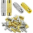 thumbnail image 1 of 50 Pcs Brass Screw Twist Clasps for Jewelry Making Barrel Clasp Cord End Caps for DIY Bracelet and Necklace Brass Barrel Tube Fastener Jewelry End Tip Sets Craft Supplies Barrel Clasps for Waist Beads, 1 of 5
