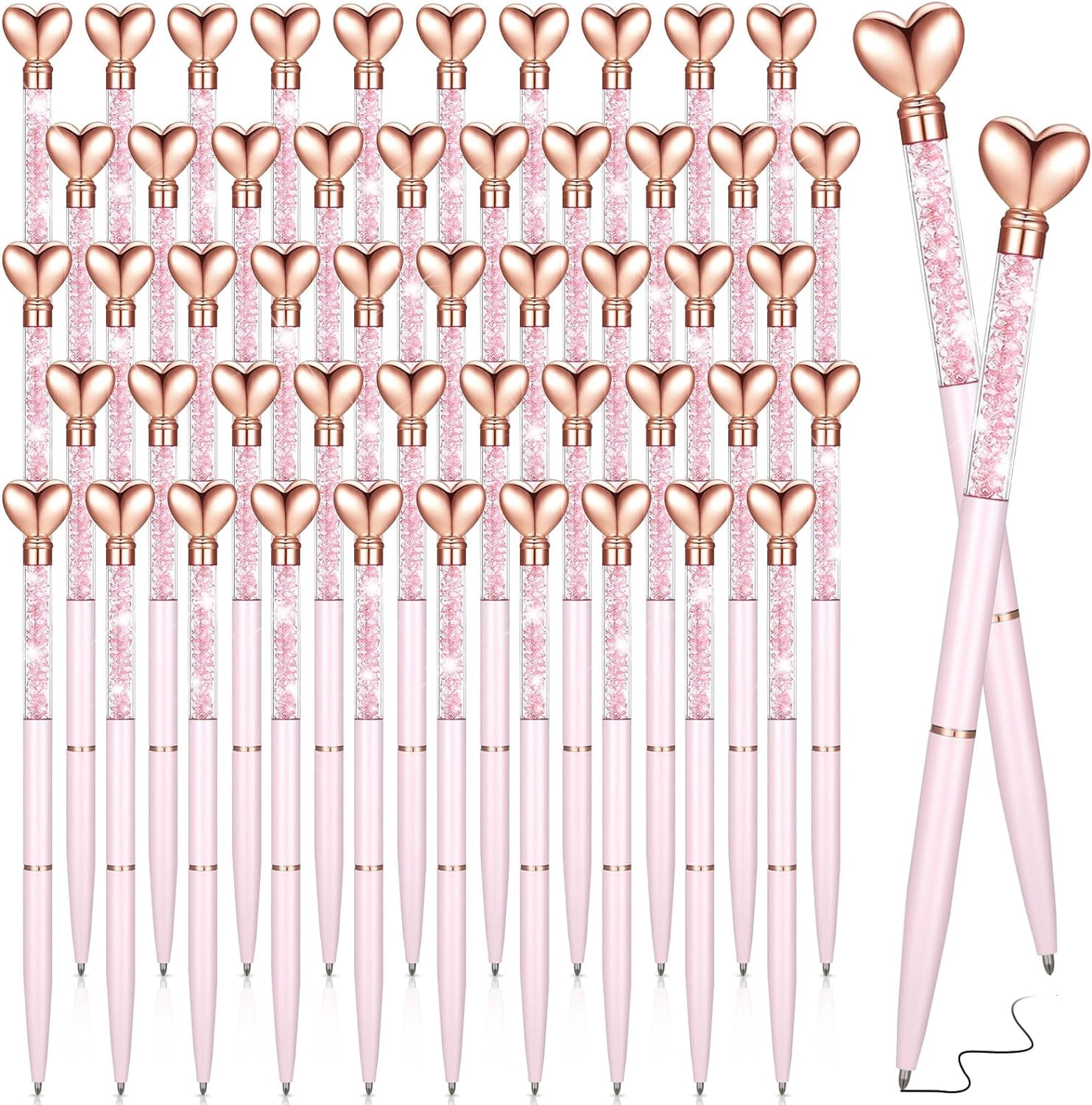 Yexiya 24 Pcs Bridal Shower Pens - Diamond Top Wedding Guest Pens, "Happily Ever After" Favors For Bridesmaids, Women