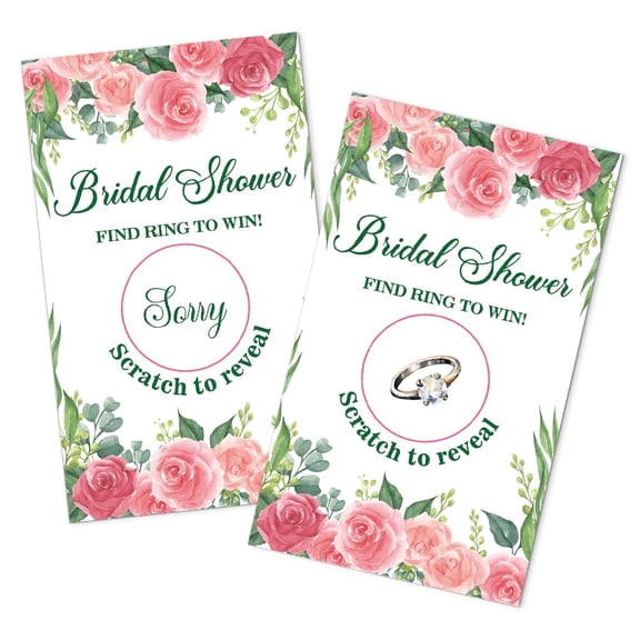 50 Pcs Bridal Shower Scratch Card Game Find The Rings Party Set