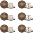 thumbnail image 1 of 50 Pcs Bronze Jeans Buttons 17mm Metal Vintage Pants Button Replacement Star Wheat Button Snap Denim Button Kit No Sew Button with Rivets for Clothing Supplies, 1 of 7