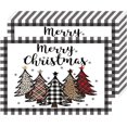 50 Pcs Buffalo Plaid Christmas Tree Place Mats Festive Watercolor