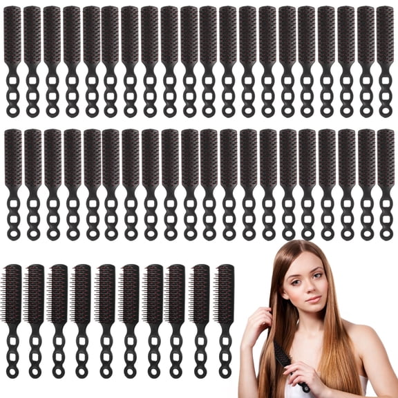 50 Pcs Bulk Hair Brushes for Homeless, Lightweight Plastic Detangling Brushes with Ball Tipped Bristles, Portable Travel Styling Combs with Comfortable Handle for Straight Wavy Curly Hair