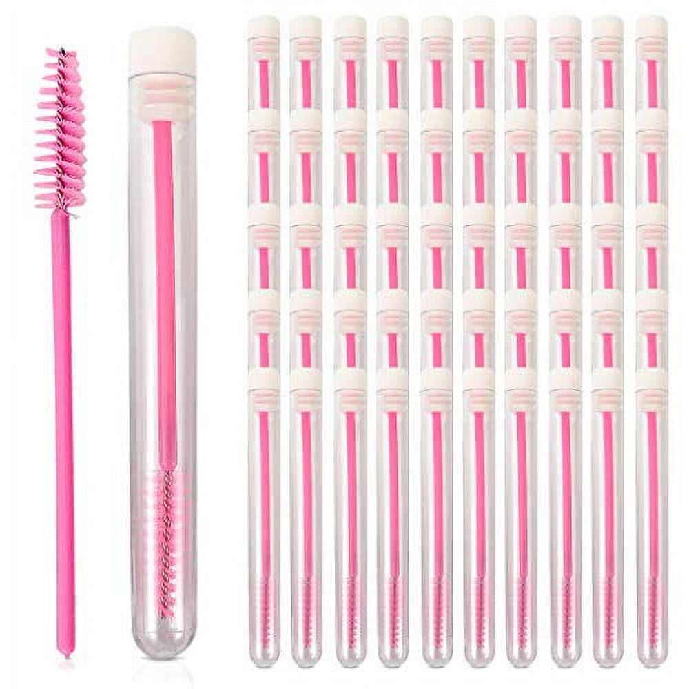 50 Pcs Bulk Pack Disposable Mascara Wands in Individual Tubes Eyebrow Brushes Eyelash