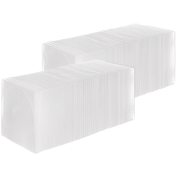 50 Pcs CD Jewel Cases, Clear Single Disc Storage, Protective Plastic Covers with Transparent Insert Sleeves, Standard DVD Replacement