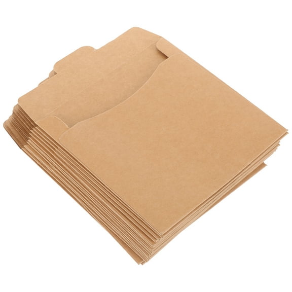 HOMEMAXS Kraft Paper CD Sleeves for Storage Light Brown 50pcs Fits DVD Discs Protects