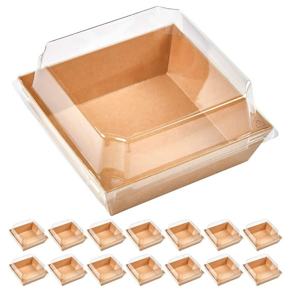 OUNONA Assorted Color Mousse Holders 50pcs Sturdy Paper Storage Boxes with Lid for Cake Pastry and Sandwich