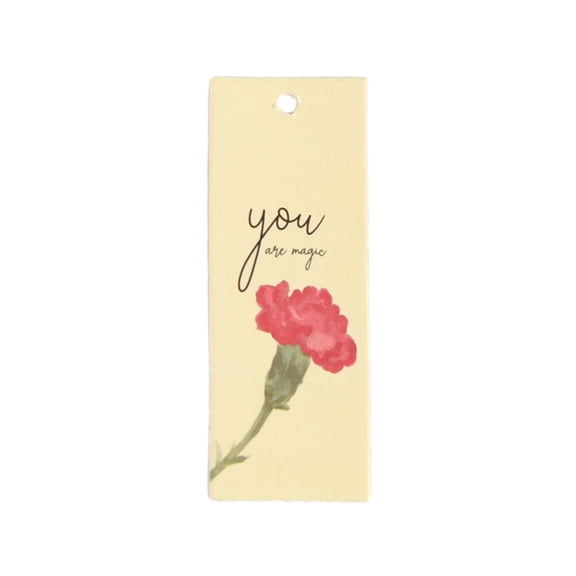 50 Pcs Carnation Hang Tags For Mother'S Day Gift Decoration Label For Jar Candy Bag Paper 3.1X1.1 In