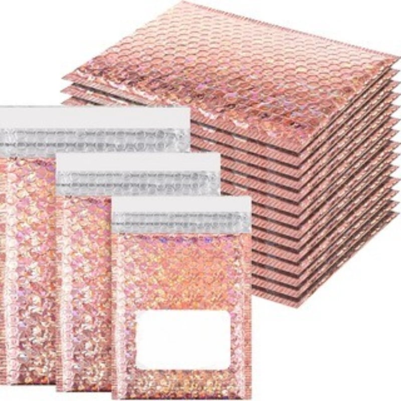 50 Pcs Champagne Gold Bubble Mailers,Suitable for Mailing Electronics Makeup,Heavy Duty Self Adhesive Padded Envelopes for Shipping Books Fragile Items Small Business Packaging Supplies