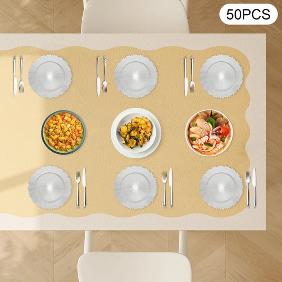 50 Pcs Charger Plates Bulk, 13" Round Charger, Plastic Plate for Wedding Dinner, for Table Setting, Party Event, Tabletop Decor, Silver
