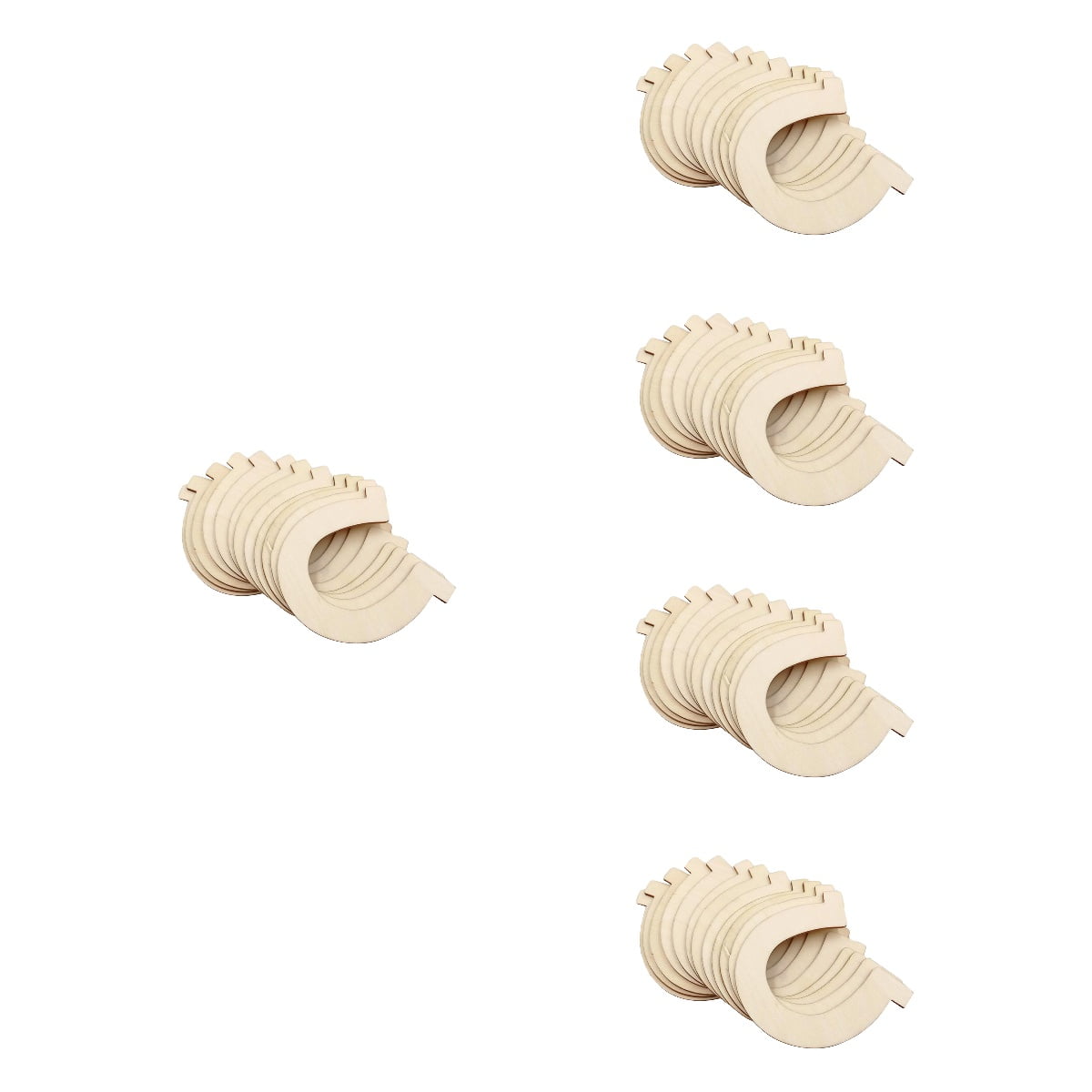 50 Pcs Childrens Toys Chips Kids Playset Wood Slice Prop Blank Horseshoe Hoof Shape