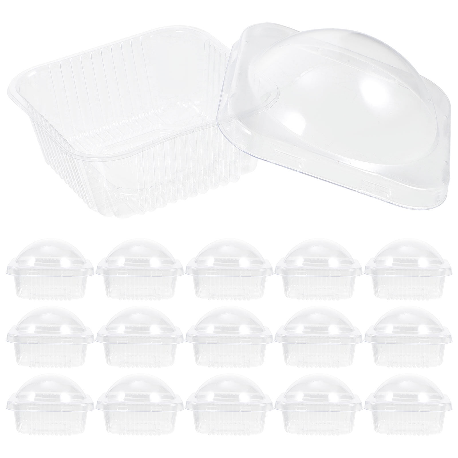 HOMEMAXS 50 Pcs Sweetmeats Package Boxes Clear Reusable Plastic Cupcake ...