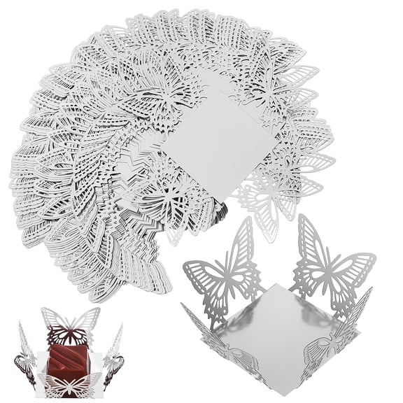 Moluckfu Truffle Wrappers Silver Paper 50Pcs 3.9X3.9X0.08In