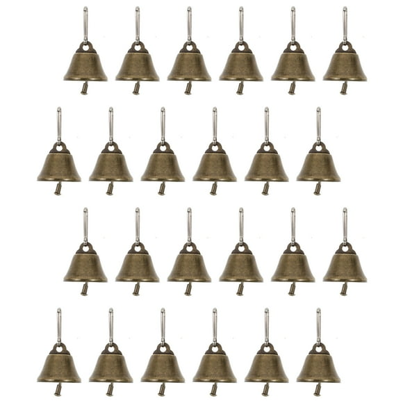 50 Pcs Christmas Decorations Tree Nativity Ornaments Copper Bell Small Hanging Decors Bronze Horn Antique