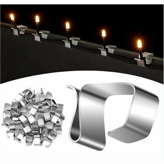 50 Pcs Christmas Light Gutter Hooks, Christmas Decorative Light Clips, Lighting Hook Fixing Accessories for Holiday Light