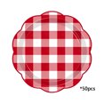 thumbnail image 1 of 50 Pcs Christmas Paper Plates – Disposable Holiday Party Plates, Red Festive Design, 7in – Eco-Friendly Tableware for Christmas Dinner & Events, 1 of 5