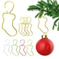 thumbnail image 1 of 50 Pcs Christmas Stocking Ornaments Hooks Gold Silver Green Red Decorative Hooks Bendable Metal Wire Hanging Hooks Tree Present for Xmas Home Holiday Decor, 2x1in, 1 of 6
