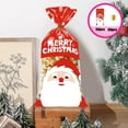 thumbnail image 1 of 50 Pcs Christmas Treats Bags Painted Decorations, Bulk Cute Durable Plastic Packaging Bags for Xmas Party Supplies or Holiday Gifts 10.63x4.92 Inch White, 1 of 6