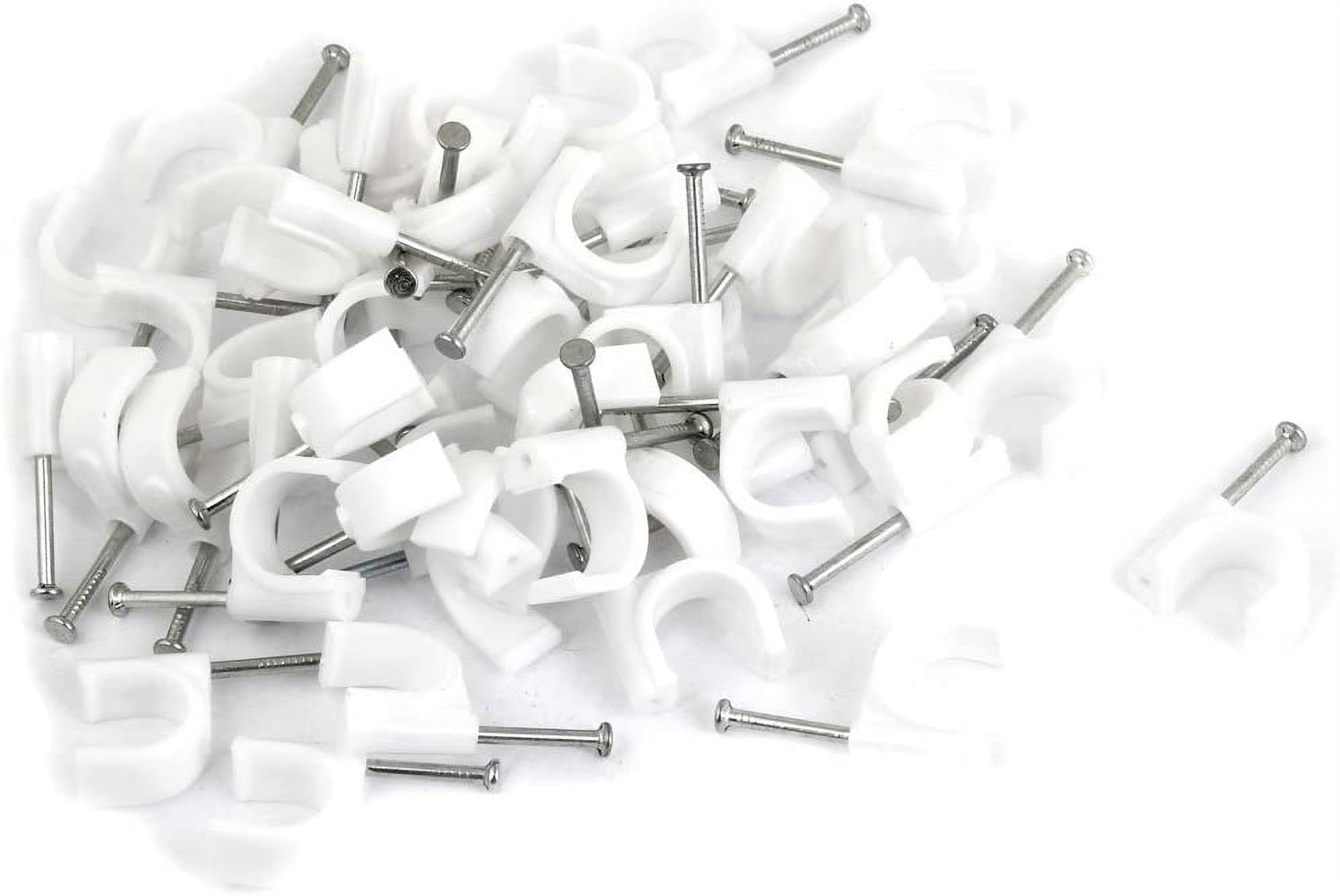 50 Pcs Clamps White Plastic Hose Clamp Holder for 14mm Squeeze Action