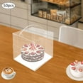 thumbnail image 1 of 50 Pcs Clear Cake Boxes Square Clear Cake Boxes Cake Carrier with Handle, 1 of 8