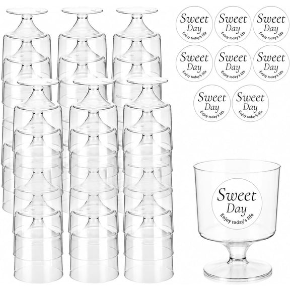50 Pcs Clear Dessert Cups,5 oz Plastic Dessert Cups, Disposable Appetizer Cup for Party, Fruit, Ice Cream, Mousse, Pudding Parfait Cups for Home & Events.