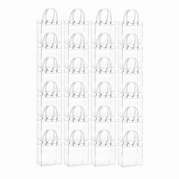 50 Pcs Clear Gift Bags with Handles Reusable Plastic Bags Transparent Candy Bags Gift Wrap Bags Tote Bag 13x15x7cm,50 * Clear Gift Bags,Transparent